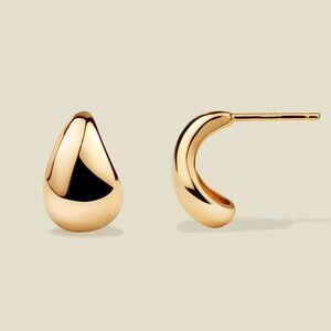 New Made by Mary Gold Gloss Drop Stud Earrings
